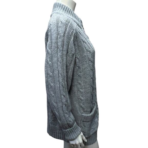Vintage 80s Sears Men's Gray Cable Knit Cardigan Sweater Chunky Size 44 - Picture 15 of 15
